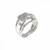 K14WG ハート ダイヤモンド ピンキーリング