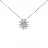 K18WG フラワー ダイヤモンドネックレス5％引き