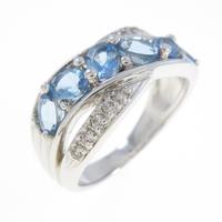 K18WG アクアマリンリング