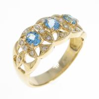 K18YG ブルートパーズリング