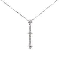 K18WG／10KWG フラワー ダイヤモンドネックレス