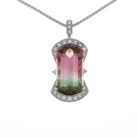 K18WG トルマリンネックレス