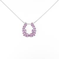 K18WG ピンクサファイヤネックレス