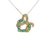 K18YG リボン エメラルドネックレス