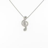 PT ト音記号 ダイヤモンドネックレス