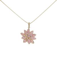 K18YG／K18WG フラワー ピンクサファイヤネックレス10％引き