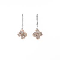 K18PG／K14WG フラワー ダイヤモンドピアス