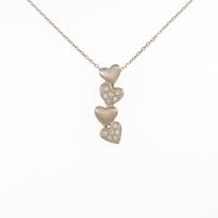 K18PG ハート ダイヤモンドネックレス