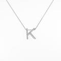 K18WG イニシャルK ダイヤモンドネックレス