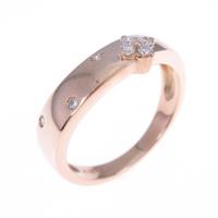 K18PG フラワー ダイヤモンドリング