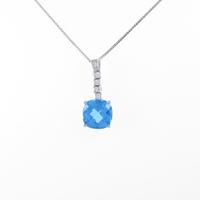 18KWG／K18WG ブルートパーズネックレス