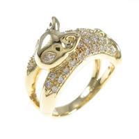 K18YG キャット ダイヤモンドリング