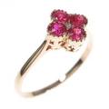 K18PG フラワー ルビーリング
