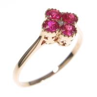 K18PG フラワー ルビーリング
