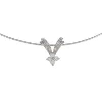 PT／K18WG フラワー ダイヤモンドネックレス