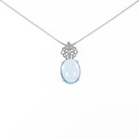 K18WG ブルートパーズネックレス