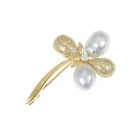 K18YG シロチョウパールブローチ