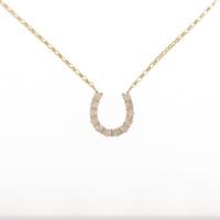 K18YG ホースシュー ダイヤモンドネックレス