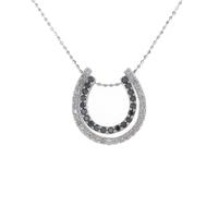 K18WG 2WAY ホースシュー ダイヤモンドネックレス