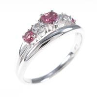 K18WG ハート トルマリンリング