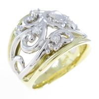 K18YG／PT ダイヤモンドリング