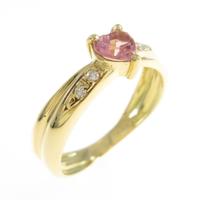 K18YG ハート トルマリンリング