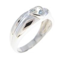 K14WG ハート アクアマリンリング