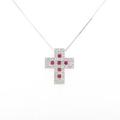 K18WG 2WAY クロス ルビーネックレス