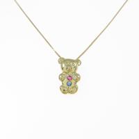 18KYG／K18YG ベア ルビーネックレス