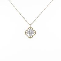 K18YG フラワー ダイヤモンドネックレス