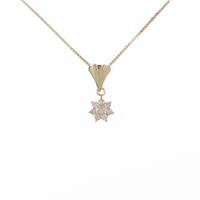 K18YG フラワー ダイヤモンドネックレス