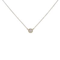 K18YG ソリティア ダイヤモンドネックレス