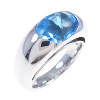 K18WG ブルートパーズリング