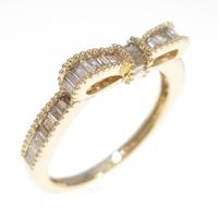 K18YG リボン ダイヤモンドリング