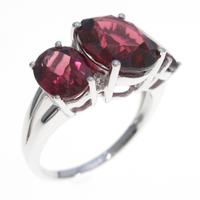 K18WG ガーネットリング