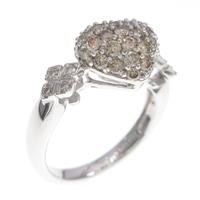 K18WG ハート パヴェ ダイヤモンドリング