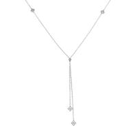 K18WG フラワー ダイヤモンドネックレス