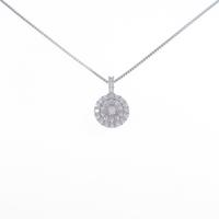 K18WG／PT ダイヤモンドネックレス