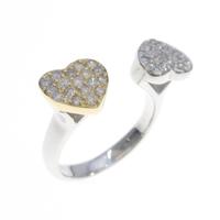 K18YG／K18WG ハート ダイヤモンドピンキーリング