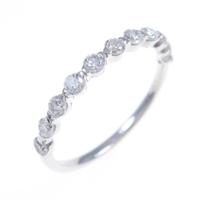 K18WG ハーフエタニティ ダイヤモンドリング