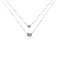 K18PG／K18WG ハート パヴェ ダイヤモンドネックレス