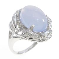 K18WG カルセドニーリング