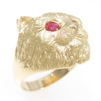 K18YG キャット ルビーリング