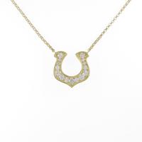 K18YG ホースシュー ダイヤモンドネックレス