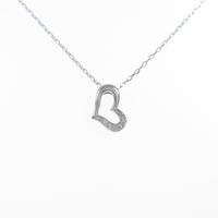 K18WG ハート ダイヤモンドネックレス