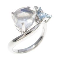 K14WG フラワー ムーンストーンリング