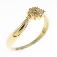 K18YG フラワー ダイヤモンドリング