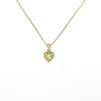 K18YG ハート ペリドットネックレス
