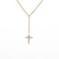 K18YG クロス ダイヤモンドネックレス