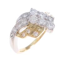 K18YG／PT ダイヤモンドリング